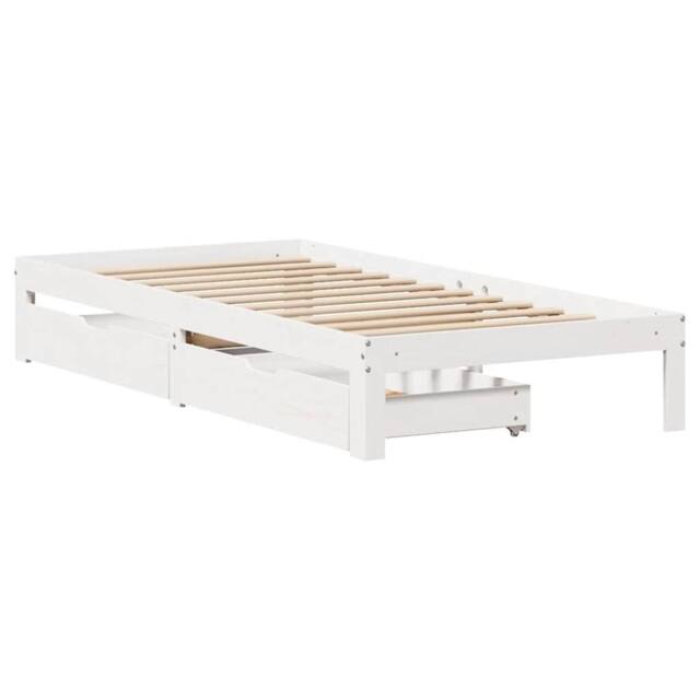 Berkfield Home Restful Bed Frame with Drawers without Mattress White 100x200 cm - image 1