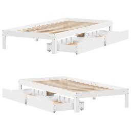 Berkfield Home Restful Bed Frame with Drawers without Mattress White 100x200 cm - thumbnail 9