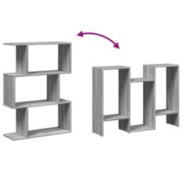 Berkfield Home Room Divider Bookcase 3-Tier Grey Sonoma 70x24x97 cm Engineered Wood - Size: 70 x 24 x 97 cm - thumbnail 8