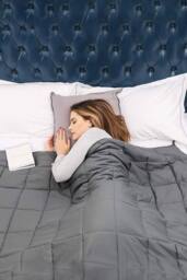 Living and Home Weighted Blanket for Adult Deep Sleep 155x200cm, 11.3 kg in Grey - Size: 155x200 cm - thumbnail 2