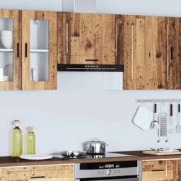 Berkfield Home Kitchen Wall Cabinet Porto Old Wood Engineered Wood in Brown - thumbnail 4