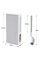 Living and Home 2-in-1 Toilet Waste Bin Brush Set with Toliet Brush Set Bathroom Dustbin Slim Trash Can in White - thumbnail 6
