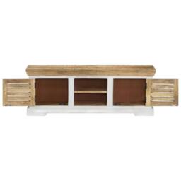 Berkfield Home TV Cabinet 110x30x40 cm Solid Wood Mango in Brown - Size: 110 x 30 x 40 cm - thumbnail 1