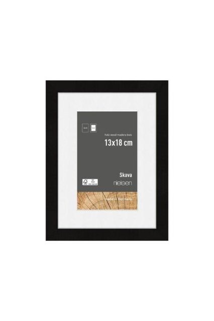 nielsen Skava 13 x 18cm Wooden Picture Frame With 9 x 13cm Mount & Glass Front in Black - Size: 13 x 18 cm - image 1