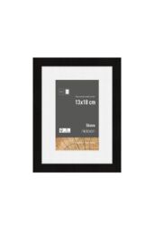 nielsen Skava 13 x 18cm Wooden Picture Frame With 9 x 13cm Mount & Glass Front in Black - Size: 13 x 18 cm