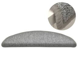 Berkfield Home Carpet Stair Treads 15 pcs Light Grey 56x17x3 cm - Size: Medium - thumbnail 4