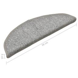 Berkfield Home Carpet Stair Treads 15 pcs Light Grey 56x17x3 cm - Size: Medium - thumbnail 9