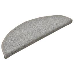 Berkfield Home Carpet Stair Treads 15 pcs Light Grey 56x17x3 cm - Size: Medium - thumbnail 3