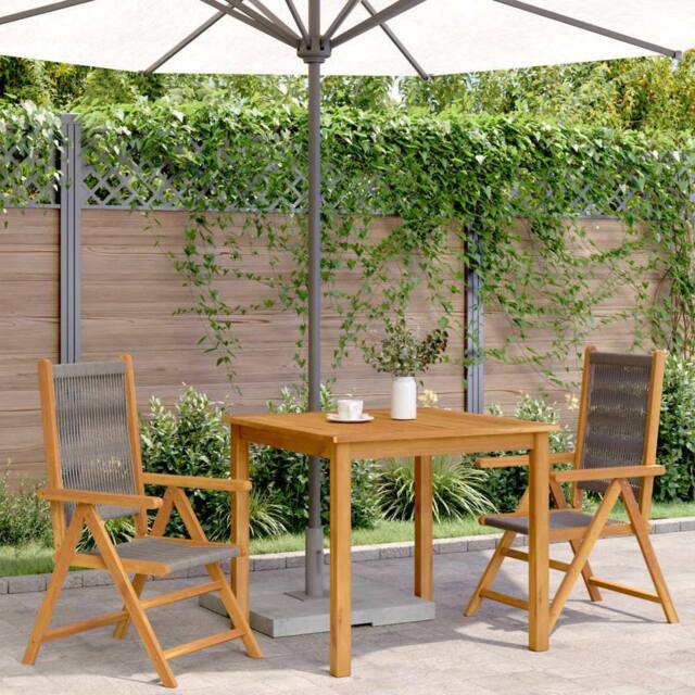 Berkfield Home Beautiful Garden Chairs 2 pcs Grey Solid Wood Acacia & Polypropylene - image 1