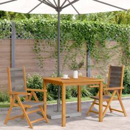 Berkfield Home Beautiful Garden Chairs 2 pcs Grey Solid Wood Acacia & Polypropylene - thumbnail 1