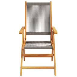 Berkfield Home Beautiful Garden Chairs 2 pcs Grey Solid Wood Acacia & Polypropylene - thumbnail 5