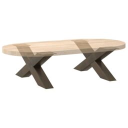 Berkfield Home Coffee Table Legs X-Shaped 2 pcs Natural Steel 70x(30-31) cm Steel in Brown - thumbnail 8