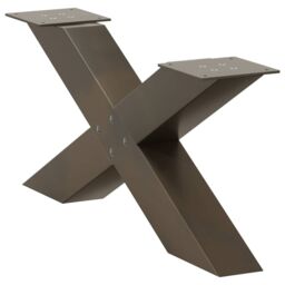 Berkfield Home Coffee Table Legs X-Shaped 2 pcs Natural Steel 70x(30-31) cm Steel in Brown - thumbnail 4