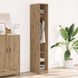 Berkfield Home Wardrobe Artisian Oak 30x50x200 cm Engineered Wood in Brown - Size: 30 x 50 x 200 cm - thumbnail 2