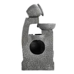 Living and Home Solar-powered Garden Water Fountain for Outdoors with Lights in Grey - thumbnail 7