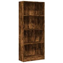 Berkfield Home Bookcase Smoked Oak 60x24x143 cm Engineered Wood in Brown - Size: 60 x 24 x 143 cm - thumbnail 1