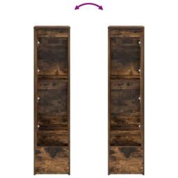 Berkfield Home Highboard Smoked Oak 29.5x34x119.5 cm Engineered Wood in Brown - thumbnail 9