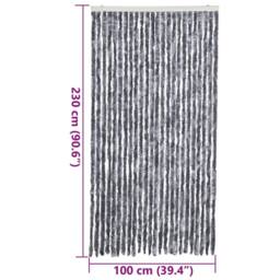 Berkfield Home Fly Curtain Silver 100x230 cm Chenille - thumbnail 7