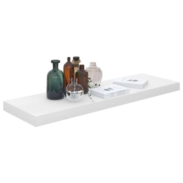 Berkfield Home Durable Floating Wall Shelf High Gloss White 80x23.5x3.8 cm MDF - image 1