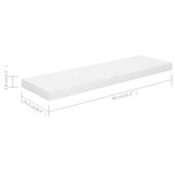 Berkfield Home Durable Floating Wall Shelf High Gloss White 80x23.5x3.8 cm MDF - thumbnail 7