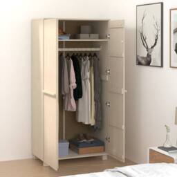 Berkfield Home Wardrobe HAMAR Honey Brown 89x50x180 cm Solid Wood Pine in Light Beige - Size: 89 x 50 x 180 cm - thumbnail 7