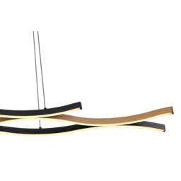Netlighting Geronimo Pendant Ceiling Light Matt Black Wood Effect 3x LED 3000K - thumbnail 3