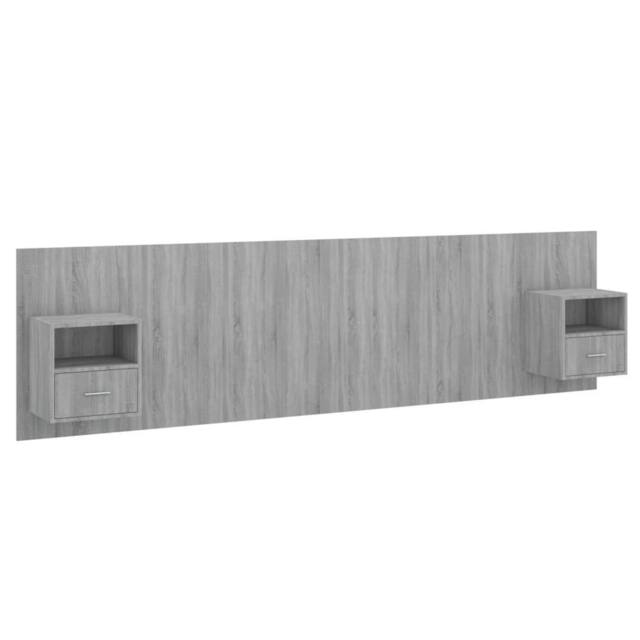 Berkfield Home Bed Headboard with Cabinets Grey Sonoma Engineered Wood - image 1