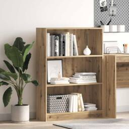 Berkfield Home Decorative Bookcase Artisian Oak 80x24x109 cm Engineered Wood in Brown - Size: 80 x 24 x 109 cm - thumbnail 2