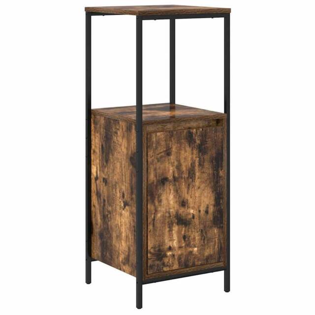 Berkfield Home Bathroom Cabinet with Shelves Smoked Oak 36x35x95 cm in Brown - Size: 36 x 35 x 95 cm - image 1