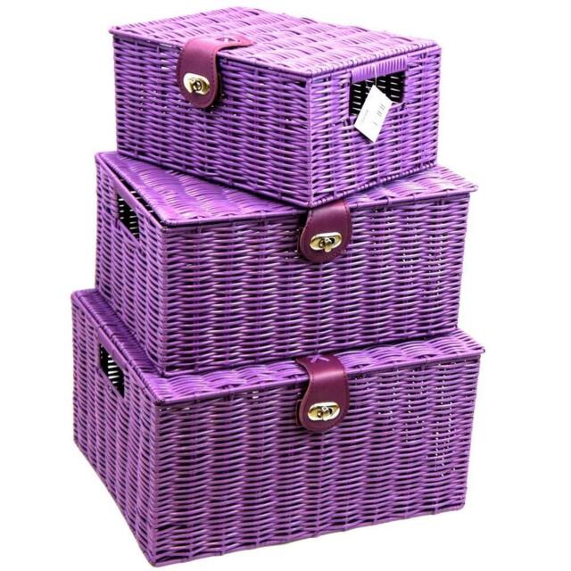 Nordara Storage Basket Purple Resin SET OF 3 - image 1