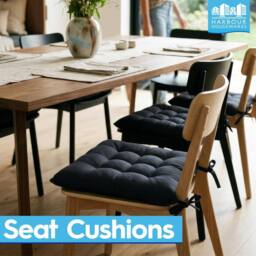 Harbour Housewares Round Seat Pads - 40 x 40cm - Pack of 6 in Navy - Size: 40 x 40 cm - thumbnail 3