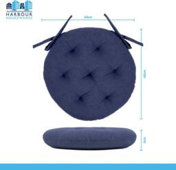 Harbour Housewares Round Seat Pads - 40 x 40cm - Pack of 6 in Navy - Size: 40 x 40 cm - thumbnail 9