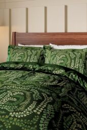 Harlequin 'Fayola' Cotton Duvet Cover Set in Green - Size: Double - thumbnail 2
