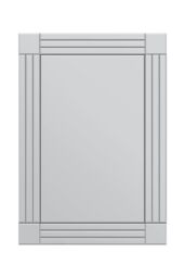MirrorOutlet 'Milton' All Glass Bevelled Square Corner Wall Mirror 100 x 70 CM in Clear - thumbnail 2