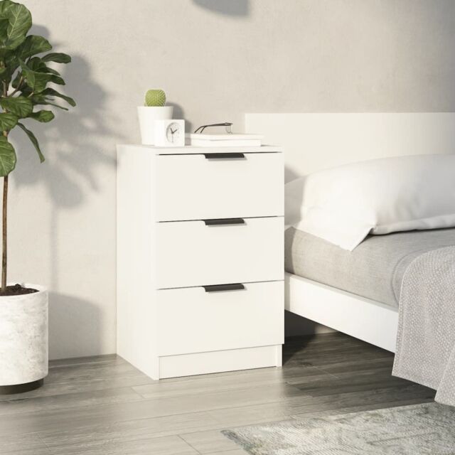 Berkfield Home Bedside Cabinet White 40x36x65 cm - Size: 40 x 36 x 65 cm - image 1
