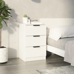 Berkfield Home Bedside Cabinet White 40x36x65 cm - Size: 40 x 36 x 65 cm - thumbnail 1