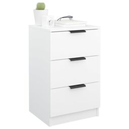 Berkfield Home Bedside Cabinet White 40x36x65 cm - Size: 40 x 36 x 65 cm - thumbnail 5