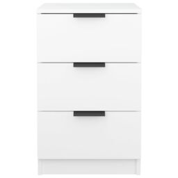 Berkfield Home Bedside Cabinet White 40x36x65 cm - Size: 40 x 36 x 65 cm - thumbnail 6