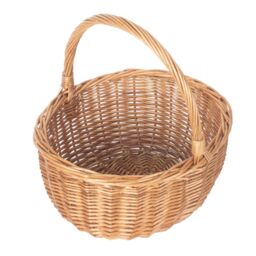 Red Hamper Wicker Shopping Basket Double Steamed Oval Shopper in Brown - thumbnail 2