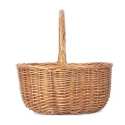 Red Hamper Wicker Shopping Basket Double Steamed Oval Shopper in Brown - thumbnail 3