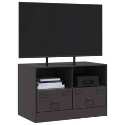 Berkfield Home TV Cabinet Black 67x39x44 cm Steel - Size: 67 x 39 x 44 cm - thumbnail 4