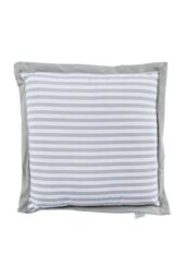 Homescapes Handmade Striped Seat Pad Soft Cotton Dining Chair Cushion in Grey - Size: 40 cm x 40 cm - thumbnail 1