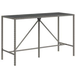 Berkfield Home 9 Piece Garden Bar Set Grey Poly Rattan& Solid Wood Acacia - thumbnail 5