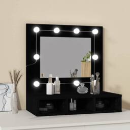 Berkfield Home Mirror Cabinet with LED Black 60x31.5x62 cm - thumbnail 4
