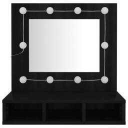 Berkfield Home Mirror Cabinet with LED Black 60x31.5x62 cm - thumbnail 7