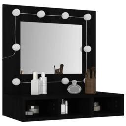 Berkfield Home Mirror Cabinet with LED Black 60x31.5x62 cm - thumbnail 5