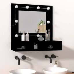 Berkfield Home Mirror Cabinet with LED Black 60x31.5x62 cm - thumbnail 3