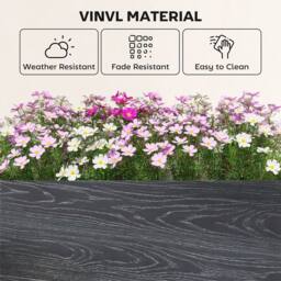 OUTSUNNY Vinyl Raised Garden Bed Kit, 3 x 3 x 1ft Modular Garden Box in Dark Grey - thumbnail 6