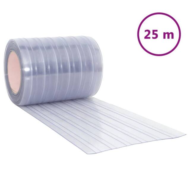 Berkfield Home Door Curtain Transparent 300 mmx2.6 mm 25 m PVC in Clear - image 1