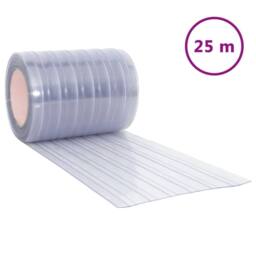 Berkfield Home Door Curtain Transparent 300 mmx2.6 mm 25 m PVC in Clear